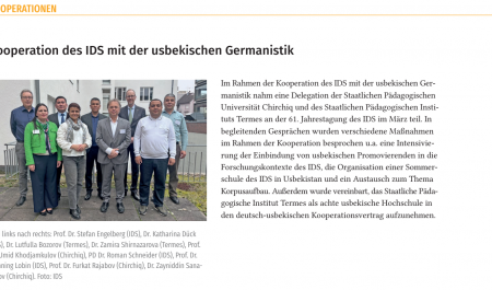 ChDPU o‘qituvchilarining Germaniyaga tashrifi Mannheymdagi IDS jurnalida yoritildi.