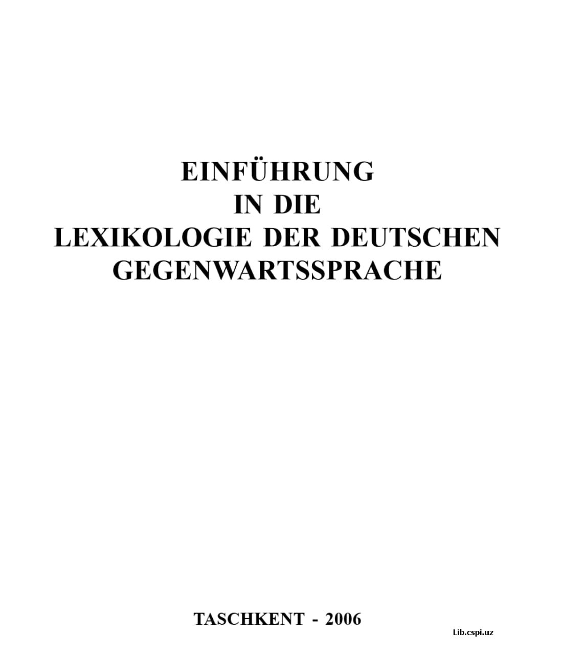 Einfurung in die deutsche lexikologie Pan.