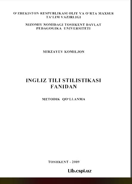 Ingliz tili stilistikasi fanidan.