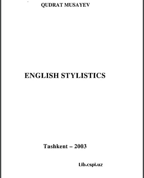 English stylistics.