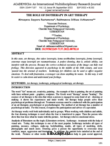 The role of isotherapy in art therapy