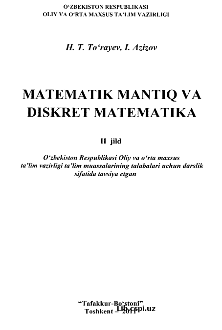 Matematik mantiq va diskret  matematika.