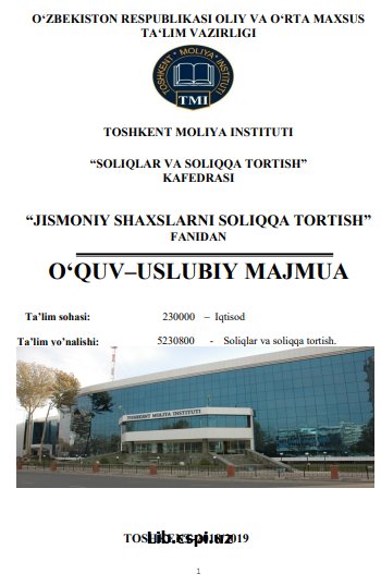 “Jismoniy shaxslarni soliqqa tortish”