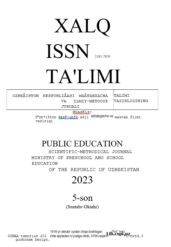 MAKTABGACHA YOSHDAGI BOLALARNING RIVOJLANISH DINAMIKASIGA XOS XUSUSIYATLAR