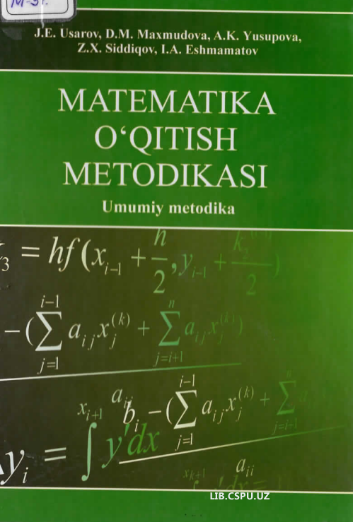 Matematika o'qitish metodikasi
