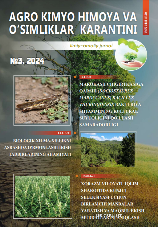 G‘o'za populatsiyasi biotiplarida qimmatli xo'jalik belgilarining ko'rsatkichlari