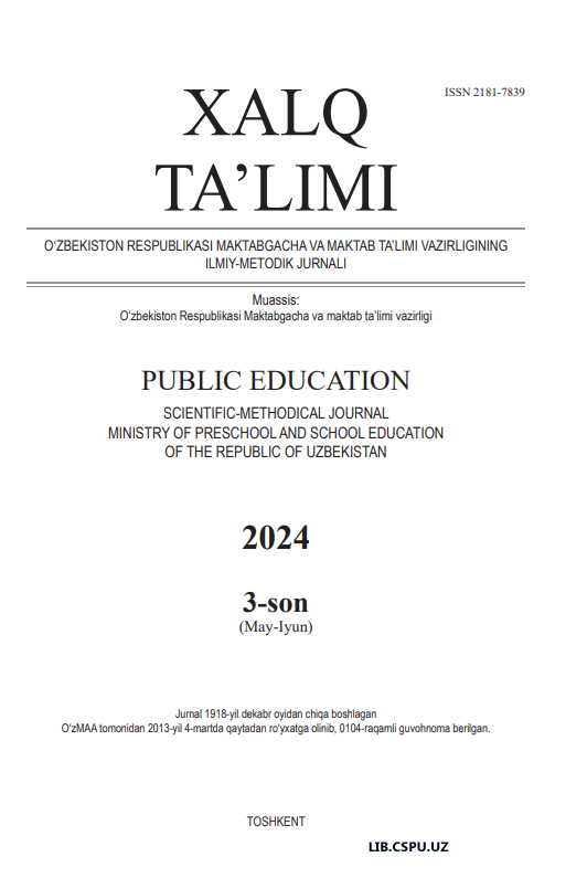BIOLOGIYA DARSLARIDA OʻQUVCHILAR MUSTAQIL  TAʼLIMINI BLUM TAKSONOMIYASI ASOSIDA TASHKIL ETISH