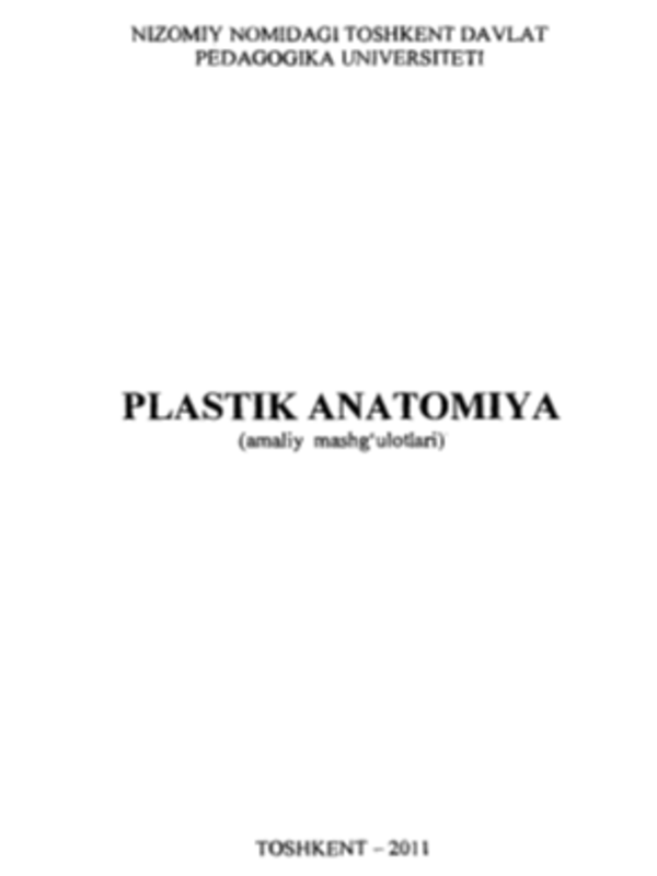 Plastik anatomiya amaliy mashg'ulotlar