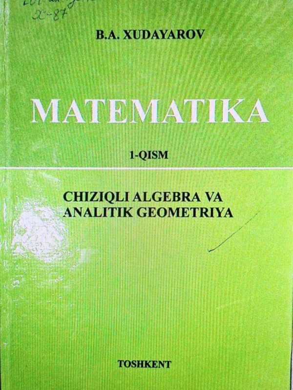 Matematika (chiziqli algebra va analitik geometriya)