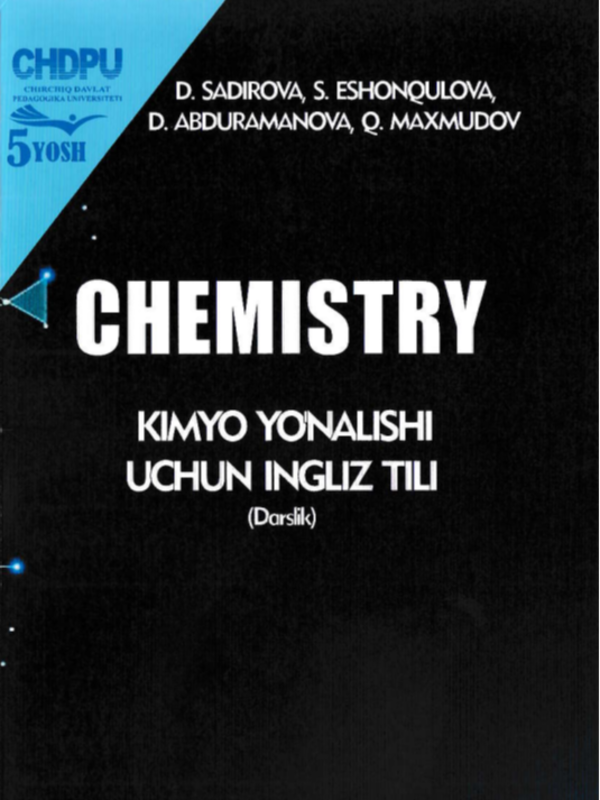 Ghemistry Kimyo yo'nalishi uchun ingliz tili