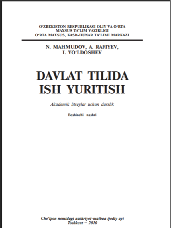 Davlat tilida ish yuritish
