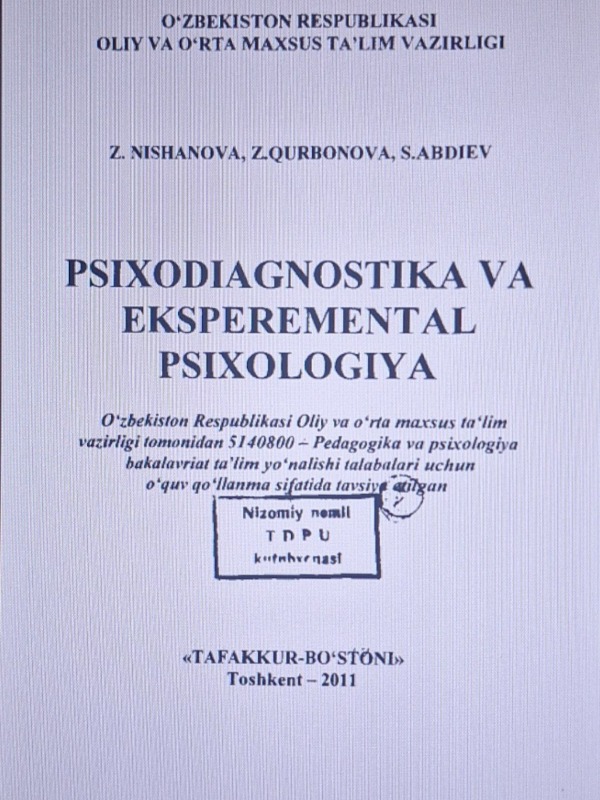 Psixodiagnostika va eksperemental psixologiya