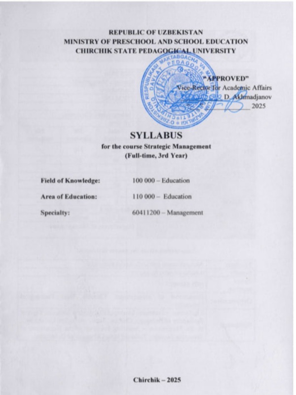 Strategic Management