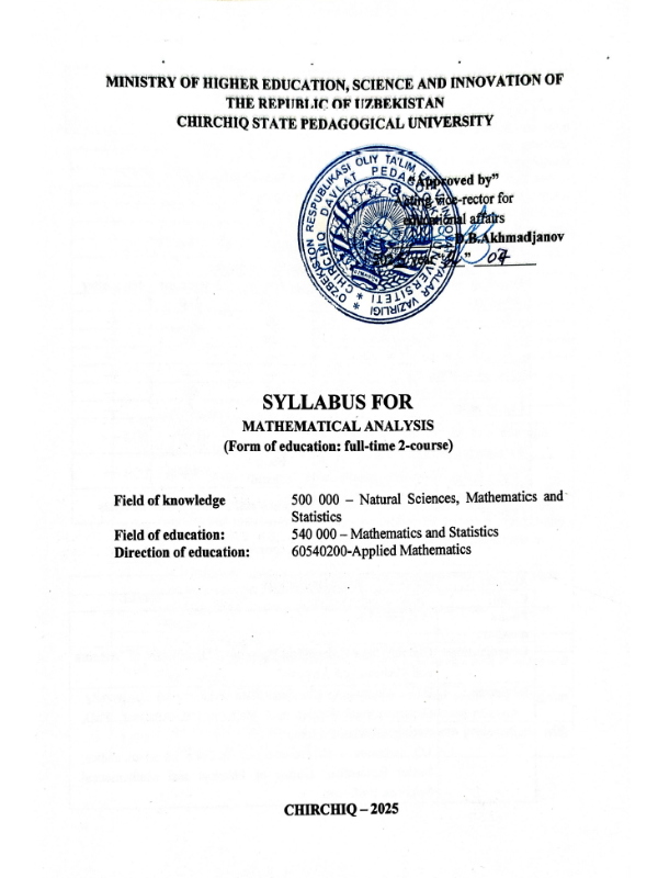 Matematik analiz.