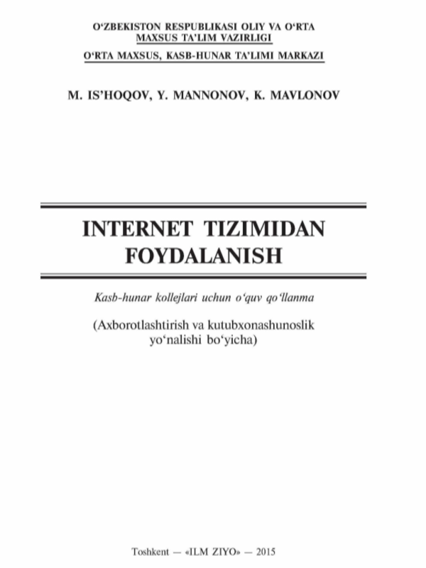 Internet tizimidan foydalanish