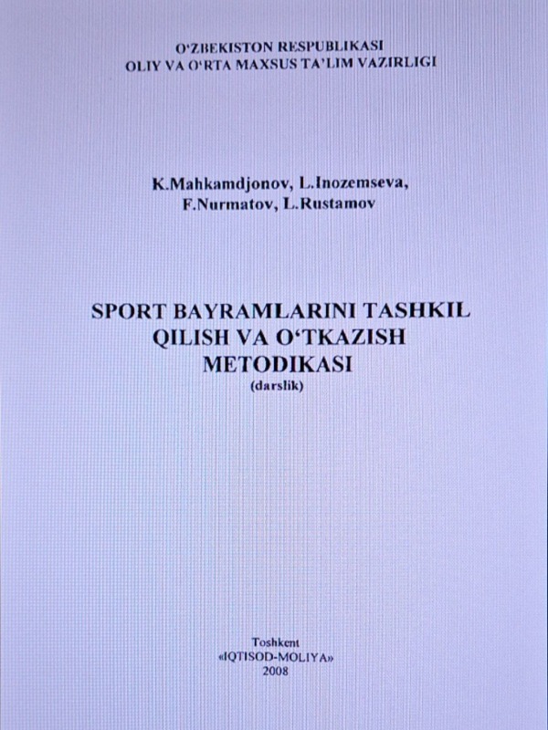 Sport bayramlarini tashkil qilish va o'tkazish metodikasi
