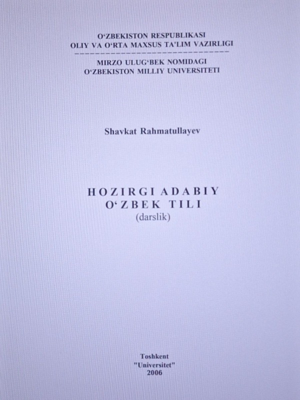 Hozirgi adabiy o'zbek tili