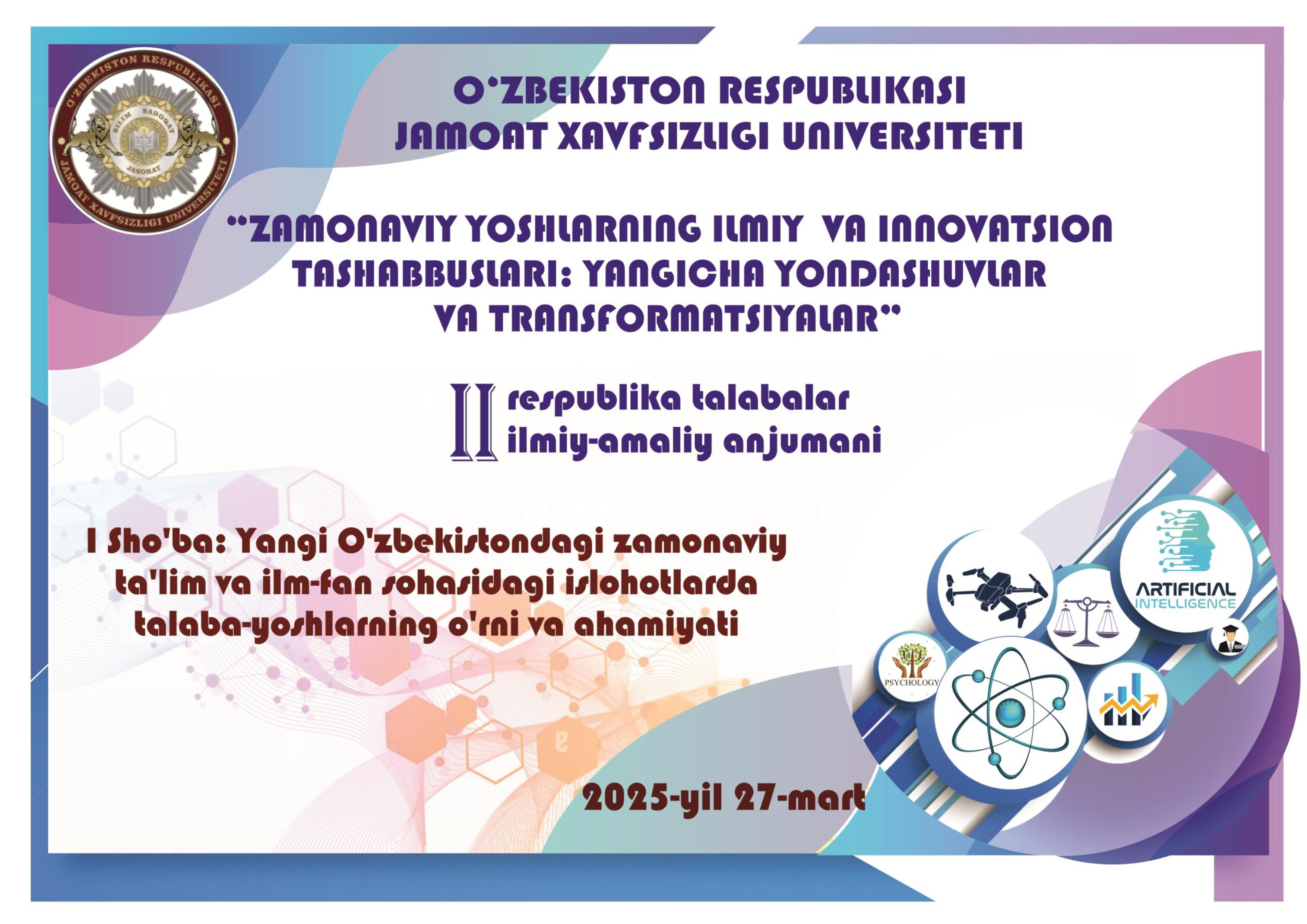 Modern reforms in educatijn and scince in the in the new Uzberistan: The  rolt and importance of students and youth