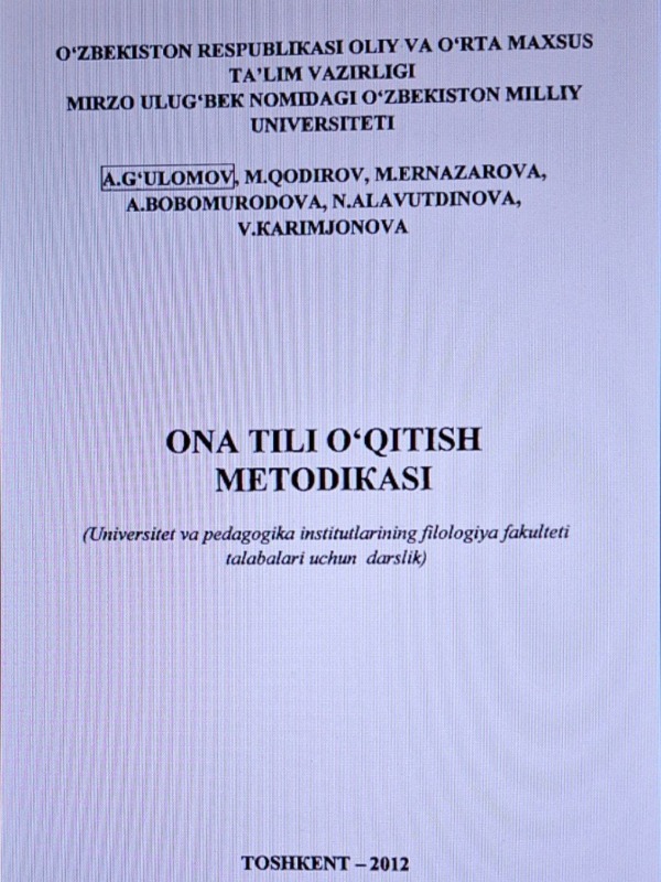 Ona tili o'qitish metodikasi
