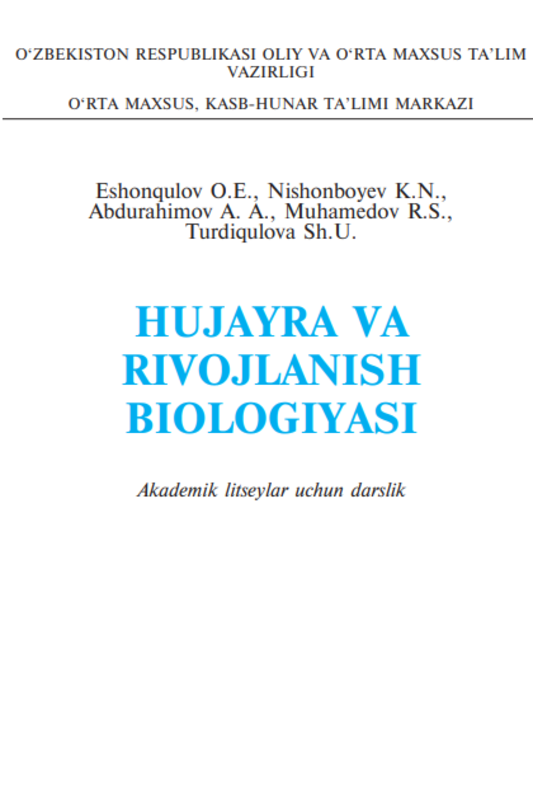 Hujayra va rivojlanish biologiyasi