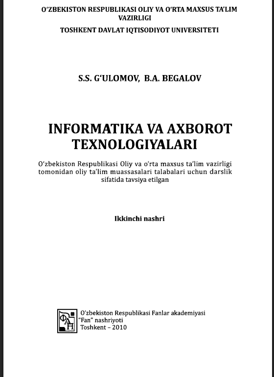 Informatika va axborot texnologoyalari