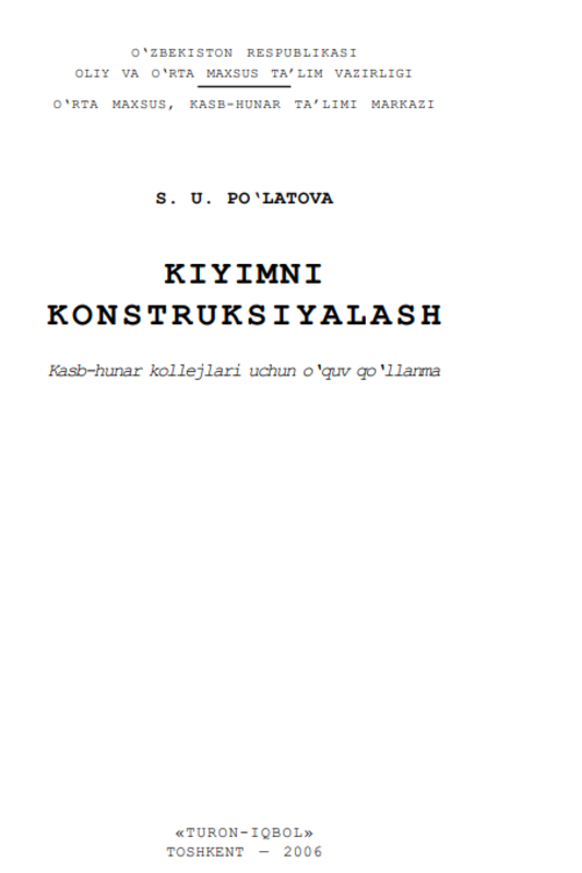 Kiyimni konstruksiyalash