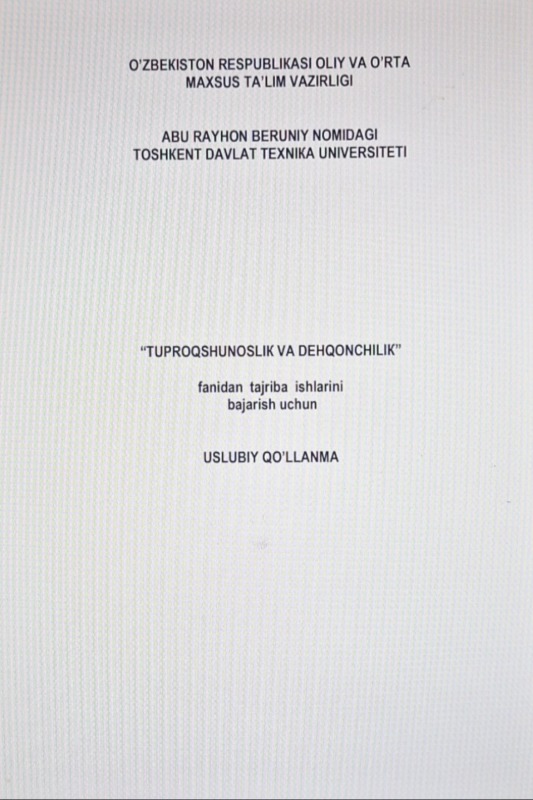 Tuproqshunoslik va dehqonchilik