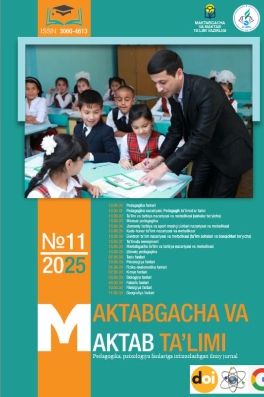 Maktab o'quvchilarini jismoniy tayyorgarligini rivojlantirishda amaly mashqlarni samaradorligi