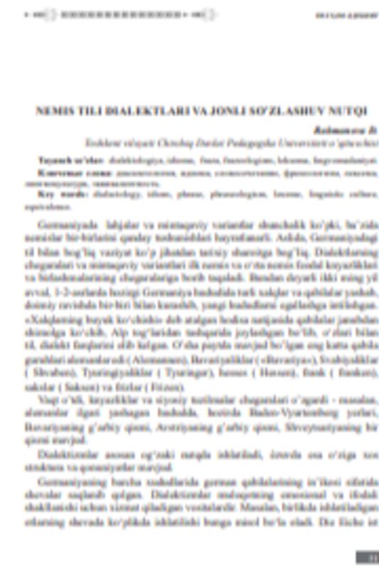 Nemis tili dialektlari va jonli so'zlashuv nutqi