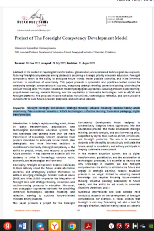 “Project of The Forsayt Competency Development Model”