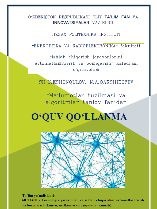 Ma‟lumotlar tuzilmasi va algoritmlar