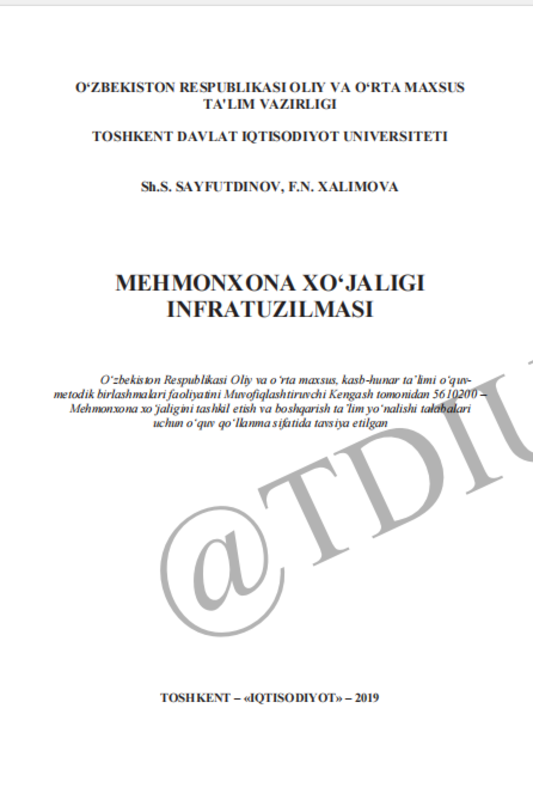 Mehmonxona xo'jaligi infratuzilm