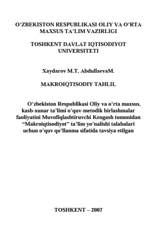 Mаkrоiqtisоdiy tahlil