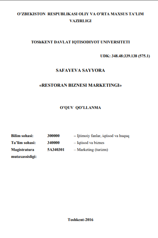 Restoran biznesi marketingi