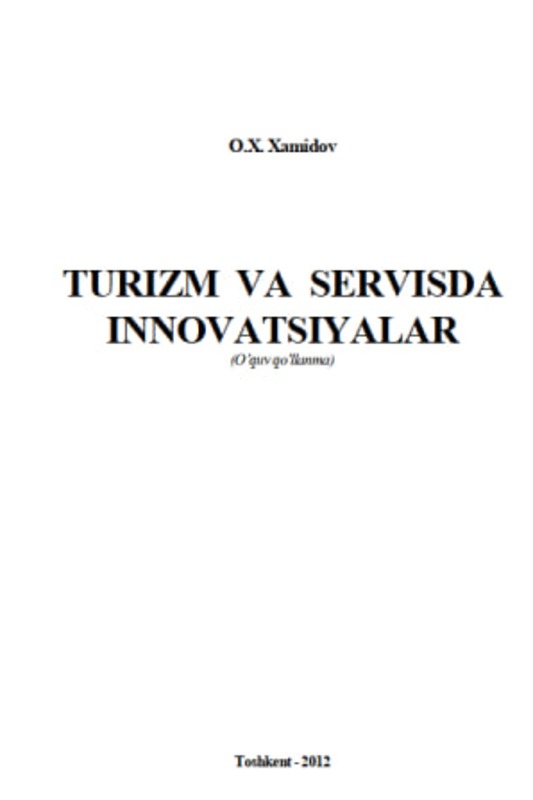 Turizm va servisda innovatsiyalar