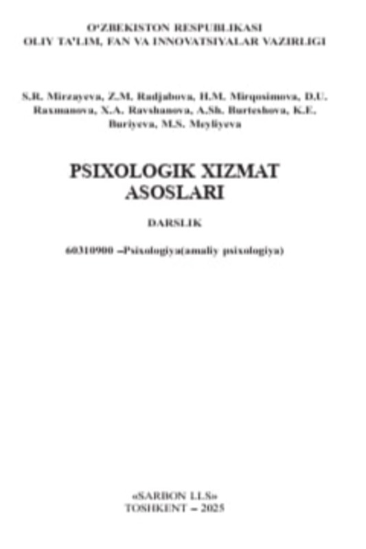 PSIXOLOGIK XIZMAT ASOSLARI