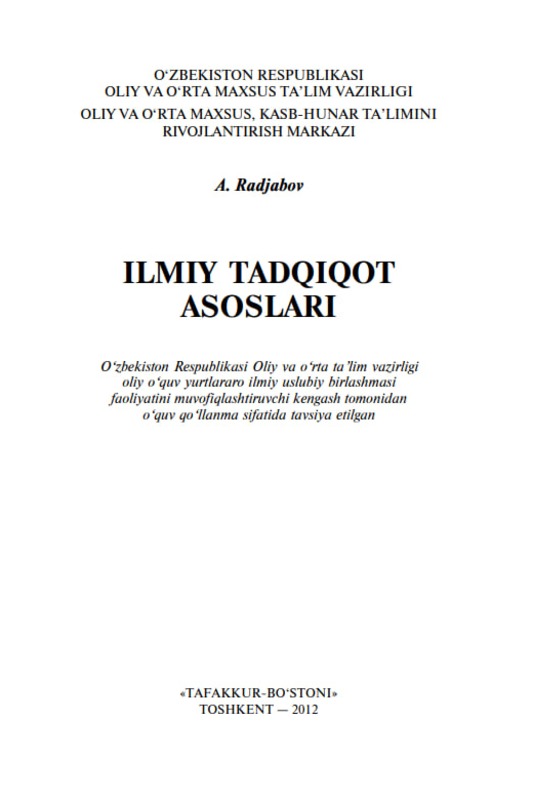 ILMIY TADQIQOT ASOSLARIf