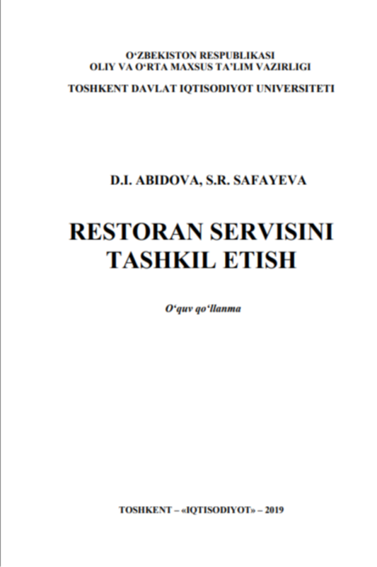 Restoran servisini tashkil etish