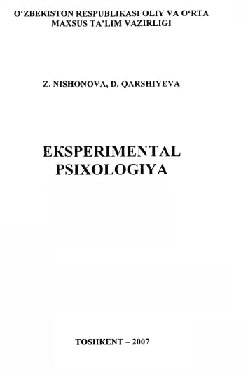 EKSPERIMENTAL PSIXOLOGIYA