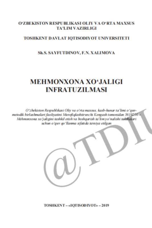 Mehmonxona xo'jaligi infratuzilmasi