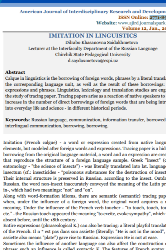 Imitation in linguistics
