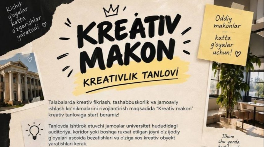 “KREATIV  MAKON” — KREATIVLIK  TANLOVI!