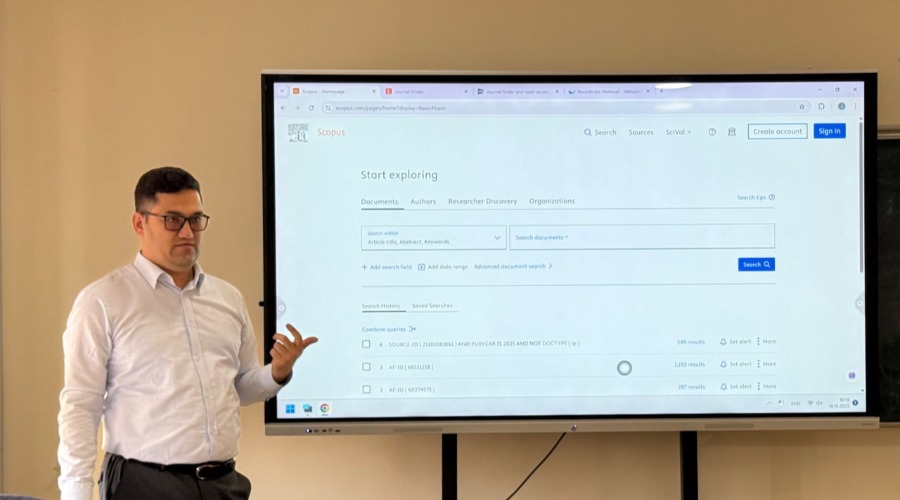 CHDPUDA "SCOPUS" HAMDA "WEB OF SCIENCE" BO‘YICHA O'QUV KURSI BO'LIB O'TDI.