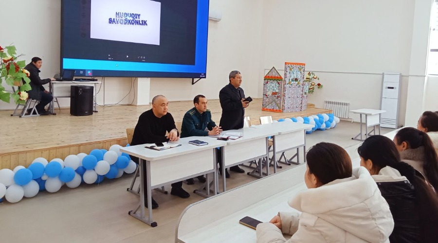 “Yoshlarning maʼnaviy-axloqiy holatiga salbiy taʼsir koʻrsatuvchi huquqbuzarlik, giyohvandlik, axloqsizlik kabi muammolarni bartaraf  etishning samarali yoʻllari” mavzusida targʻibot tadbiri