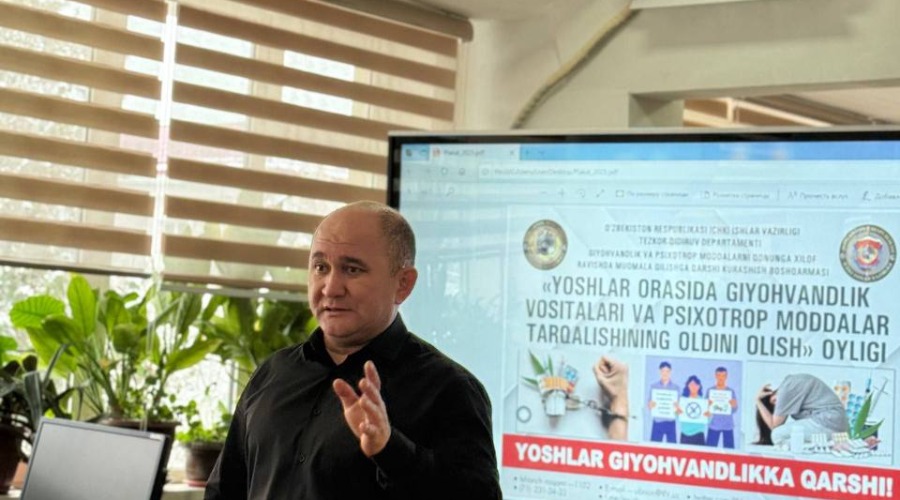 Yoshlar o‘rtasida giyohvandlikka qarshi profilaktik tadbir o‘tkazildi