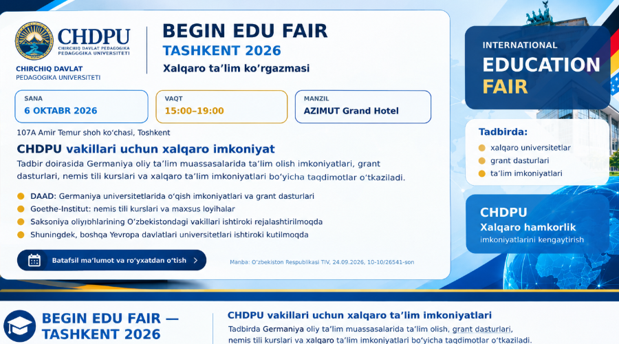 Begin Edu fair Tashkent 2026