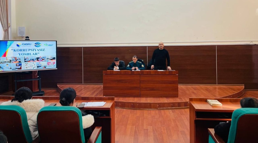 “KORRUPSIYASIZ YOSHLAR" mavzusida suhbat tashkil etildi