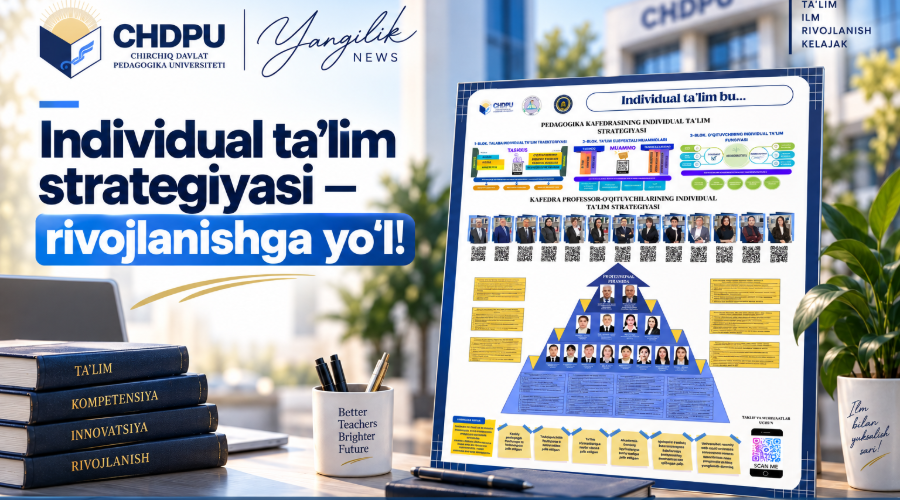 Pedagogika kafedrasi professor-o‘qituvchilarning individual ta’lim va kasbiy rivojlanish trayektoriyasining strukturaviy-funksional modeli
