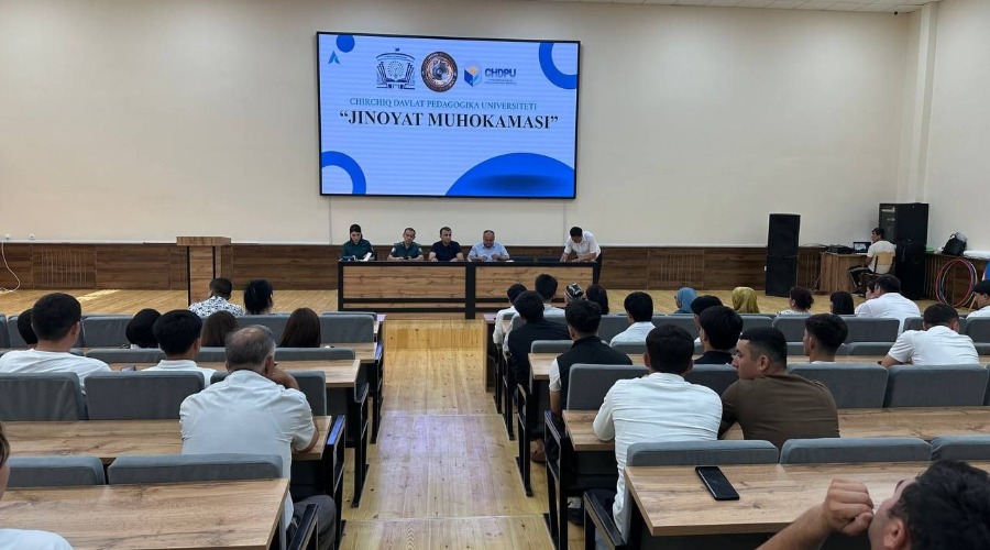 Chirchiq davlat pedagogika universiteti Jismoniy madaniyat fakulteti faollar zalida "Jinoyat muhokamasi" bo‘lib o‘tdi