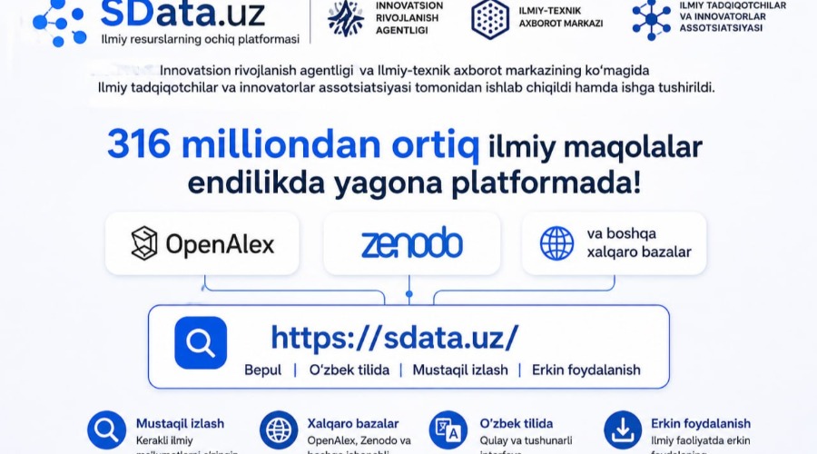 ILMIY IZLANISHLAR UCHUN YANGI IMKONIYAT!